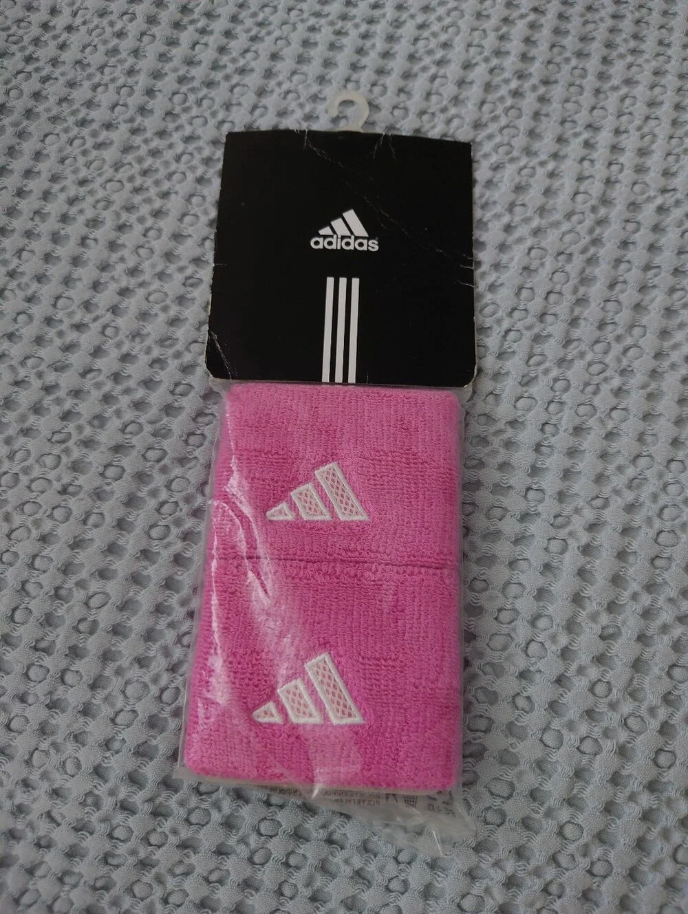 adidas Pink Terry Wristbands with White Logo Size S Brand New! Never Worn!
